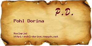 Pohl Dorina névjegykártya